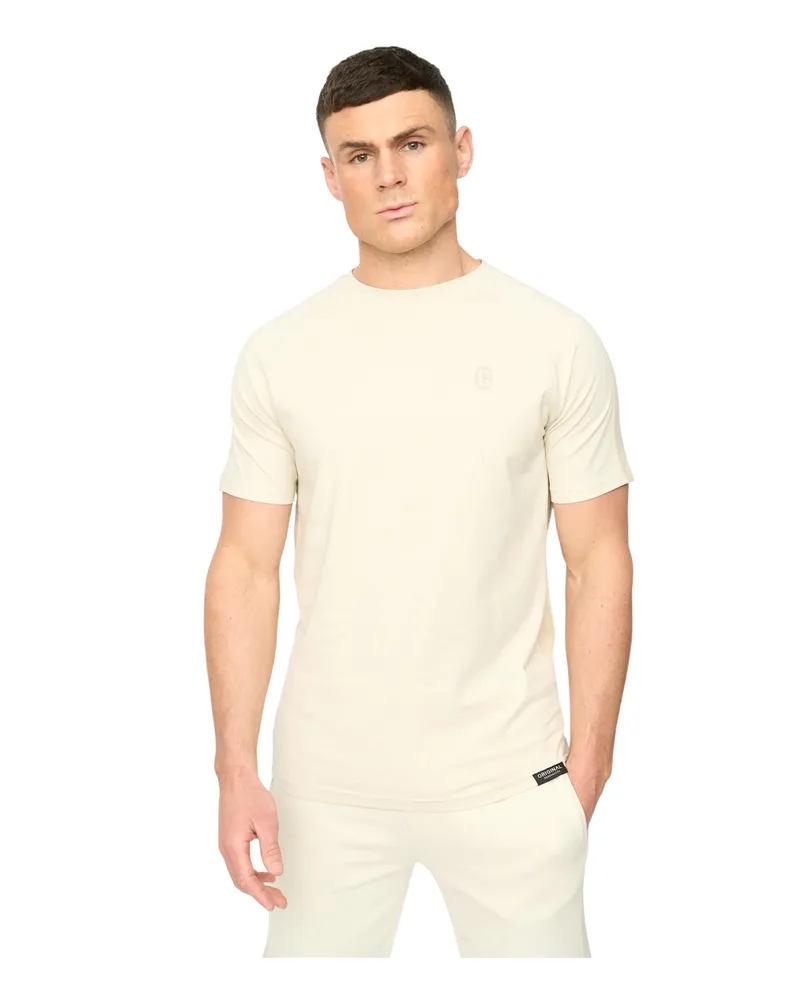 CrossHatch Cresswill" T-Shirt für Herren (Neutral Creme