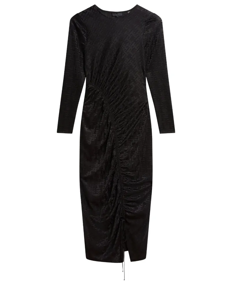 Ted Baker Sherlay Jacquard T Bodycon Kleid Mit Raffungen, Schwarz Schwarz