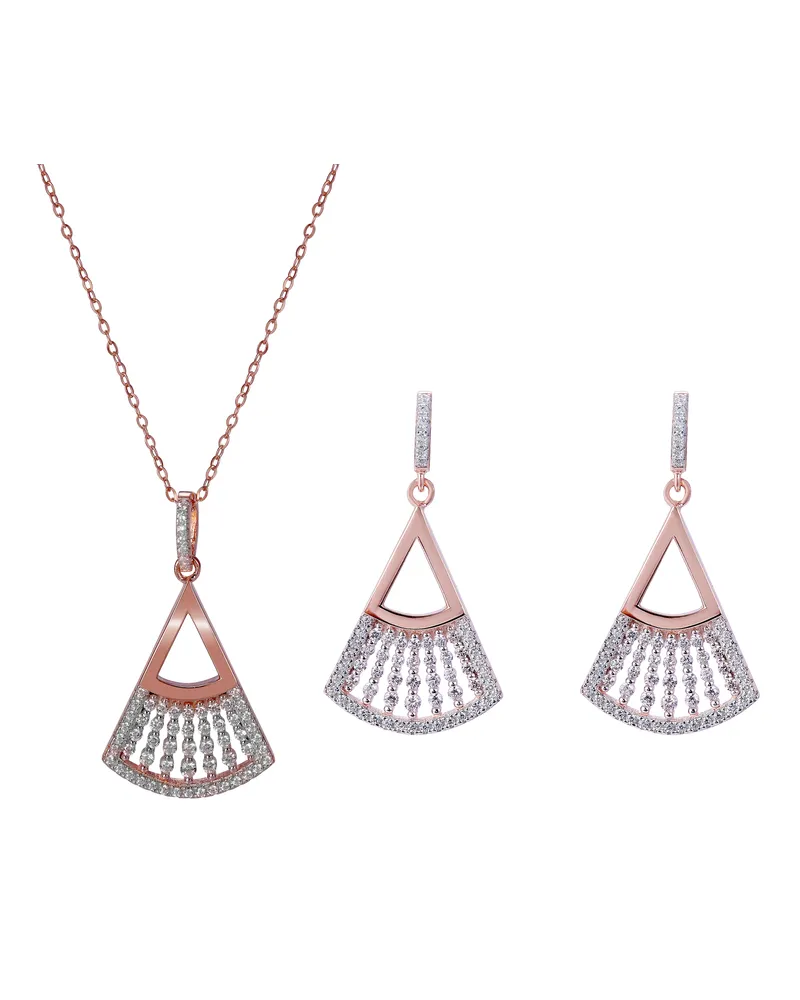 Orphelia Carina' Damen-Set aus 925er Sterlingsilber: Halskette + Ohrringe – Rosé SET-7436 Rosé