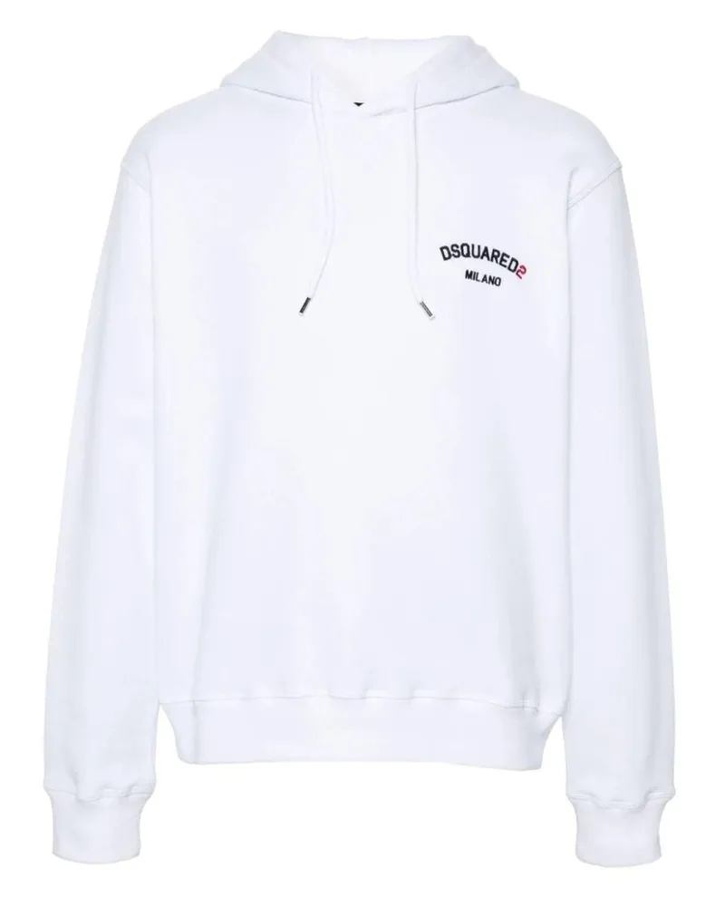 Dsquared2 Kleiner Weißer Hoodie Mit Milano-logo Weiß
