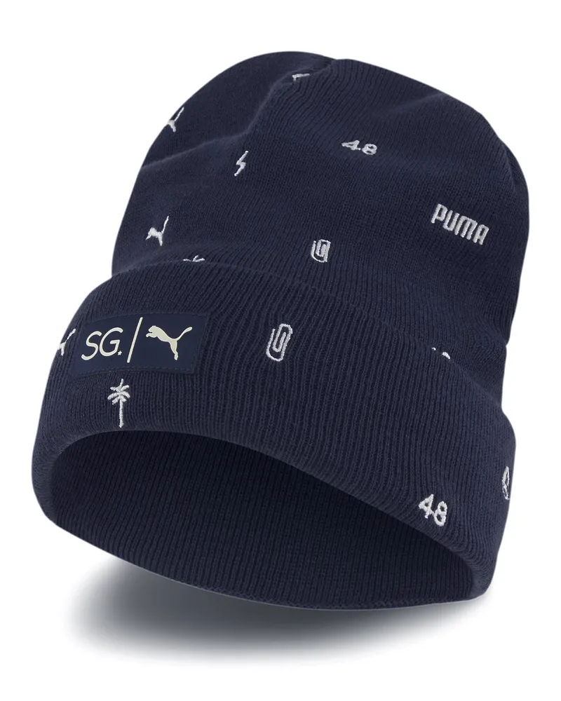Puma x Selena Gomez Mütze überall über Print Logo Hut Navy 022359 01 Marineblau