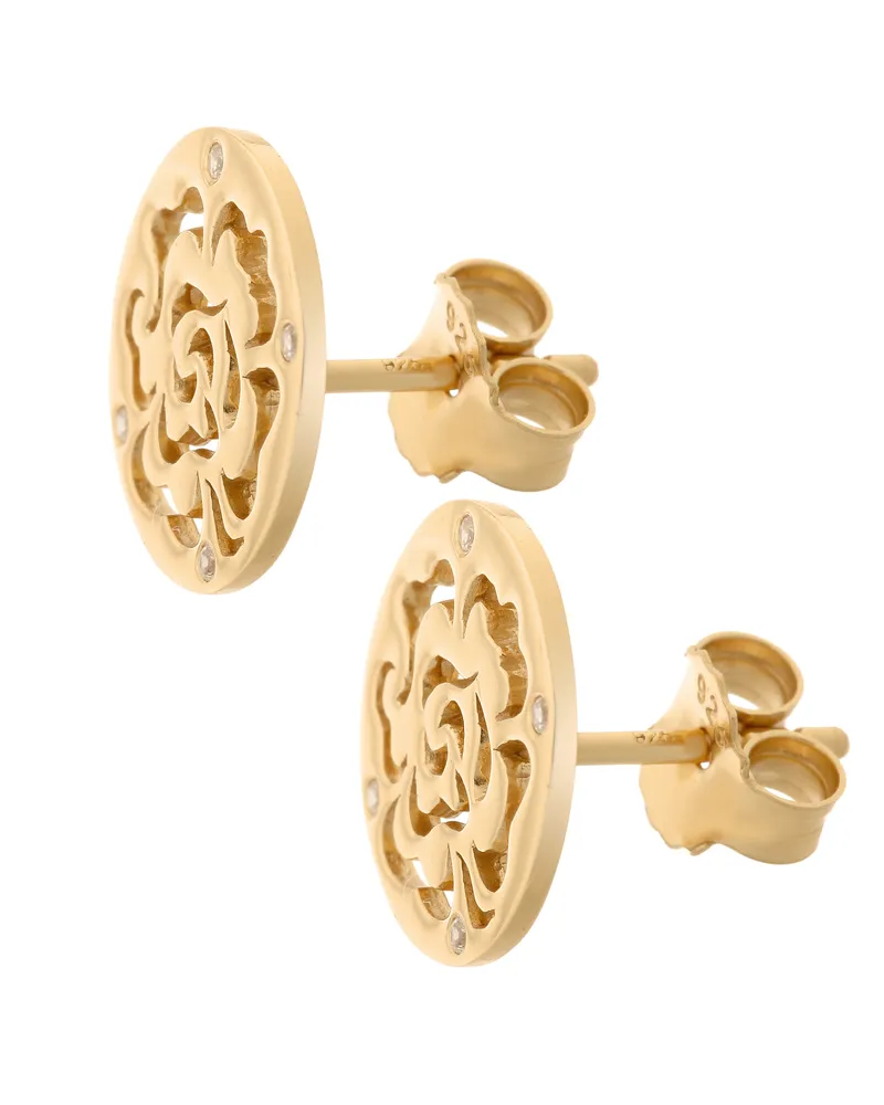 Orphelia Fiore' Damen 925er Sterling Silber Ohrstecker - Gold ZO-7079/2 Gold