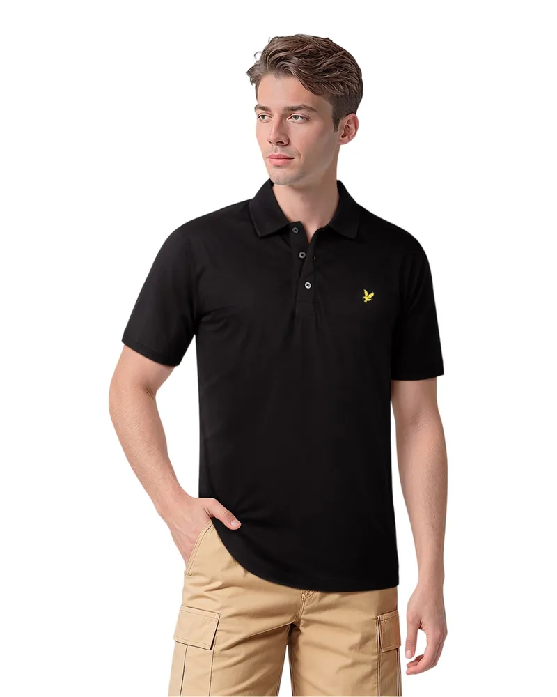 Lyle & Scott Poloshirt für Herren, kurzärmlig (Samtschwarz Schwarz
