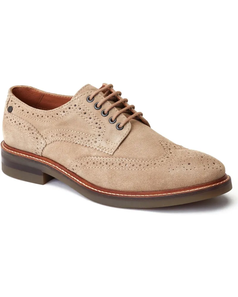 Base London Hatfield Leder Herren Sandschuhe mit Brogue-Muster Cognac