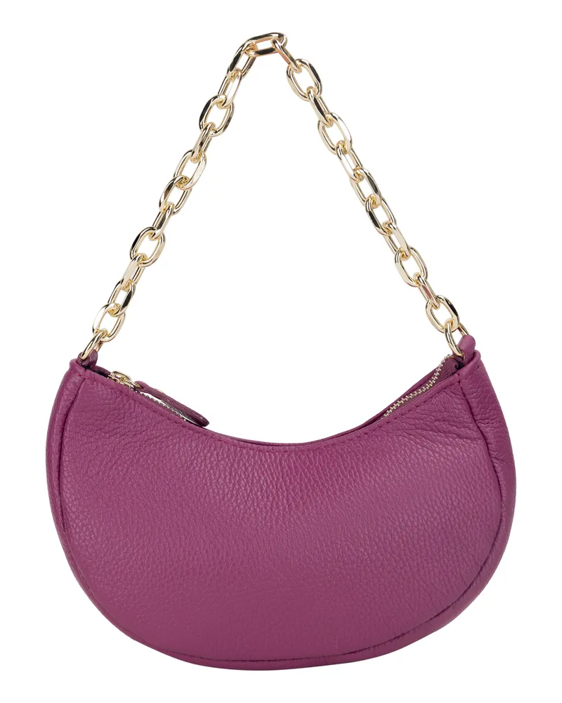 FAINA Schultertasche aus Leder Damen Sonnenaufgang rosa Rosé