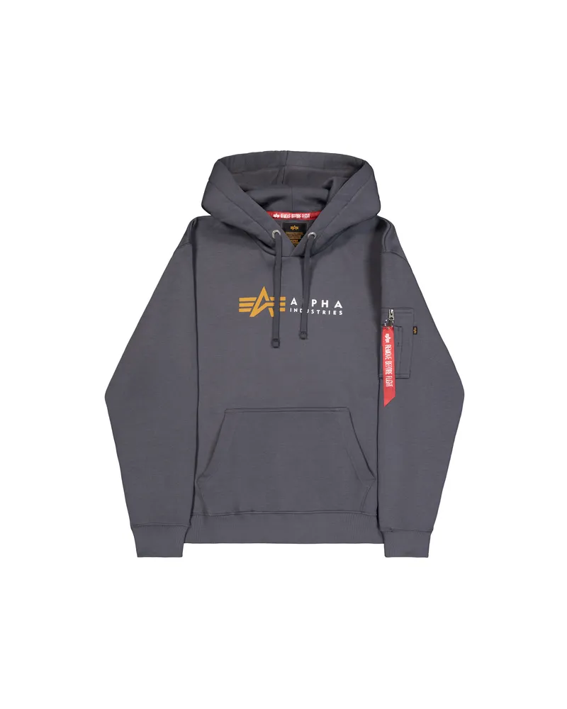 Alpha Industries Alpha Label Hoodie Dunkelgrau