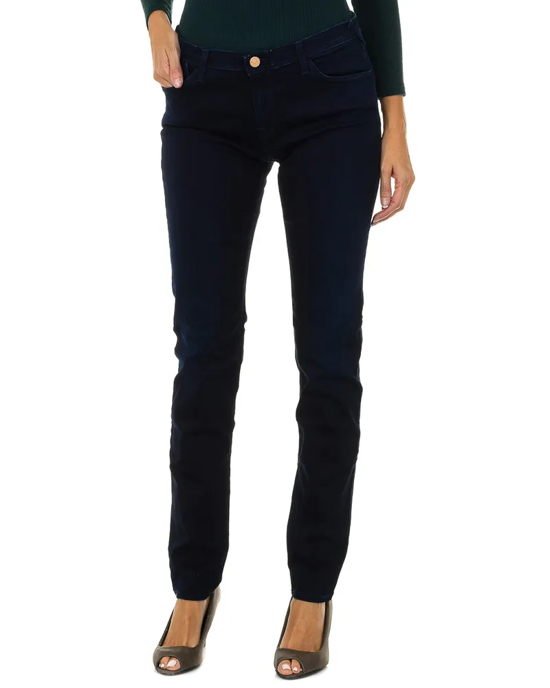Giorgio Armani Lange Stretch-Denim-Hose für Damen 6Y5J28-5D2DZ Blau