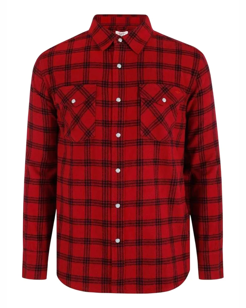 Lee Cooper Hemd für Herren, Langärmlig (Rot Rot