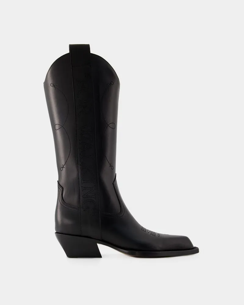 OFF-WHITE Für Wanderstiefel - Off White - Leder - Schwarz Schwarz