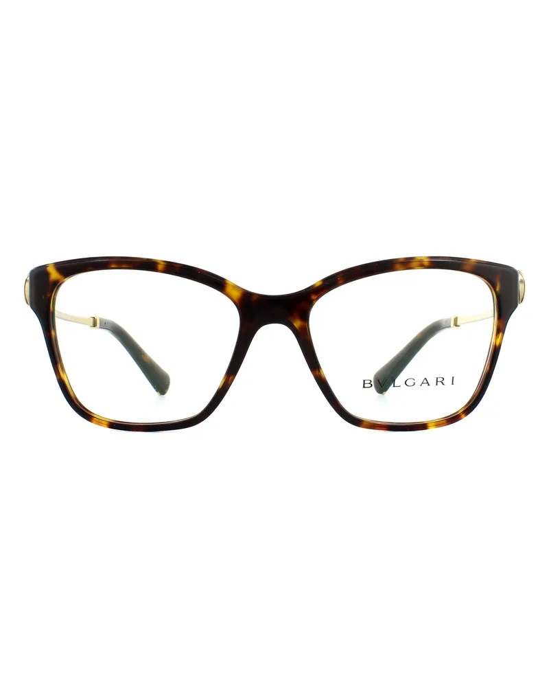 Bulgari Bvlgari Square Dark Havana Damen Brillenfassungen Braun