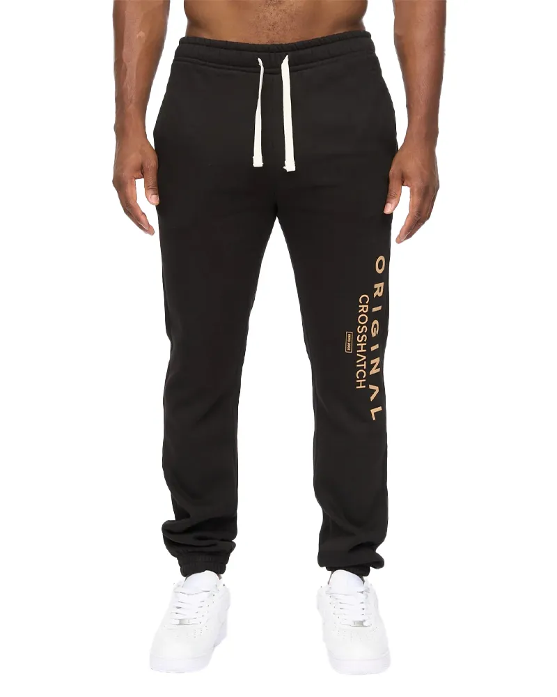 CrossHatch Jamals" Jogginghosen für Herren (Schwarz Schwarz
