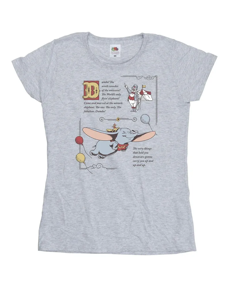 Disney Dumbo Story Book Page" T-Shirt für Damen (Grau Hellgrau
