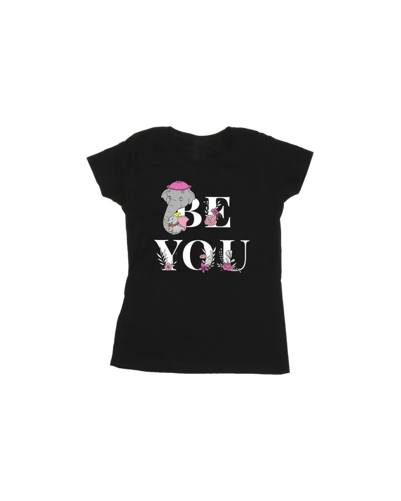 Disney Damen/Damen Dumbo Be You T-Shirt aus Baumwolle (Schwarz Schwarz