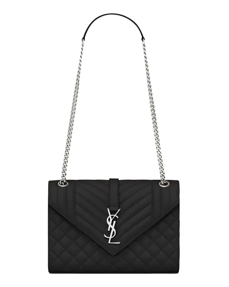 Saint Laurent Envelope Mittelgroße Tasche Schwarz