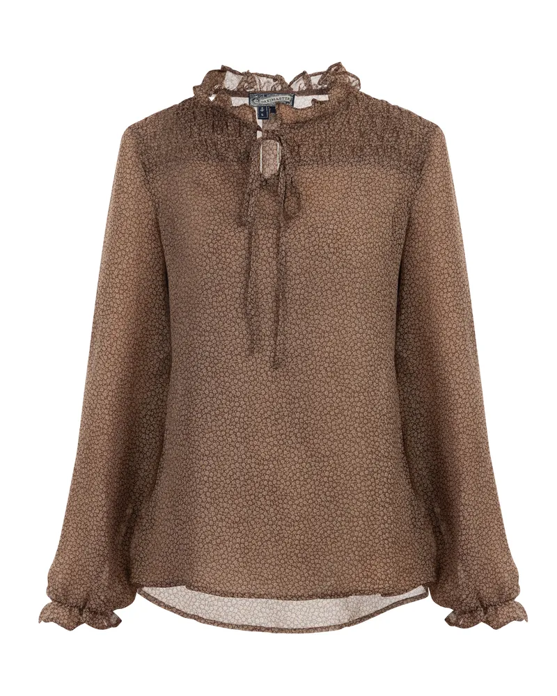 DreiMaster Bluse Damen Braun Wollweiss Braun