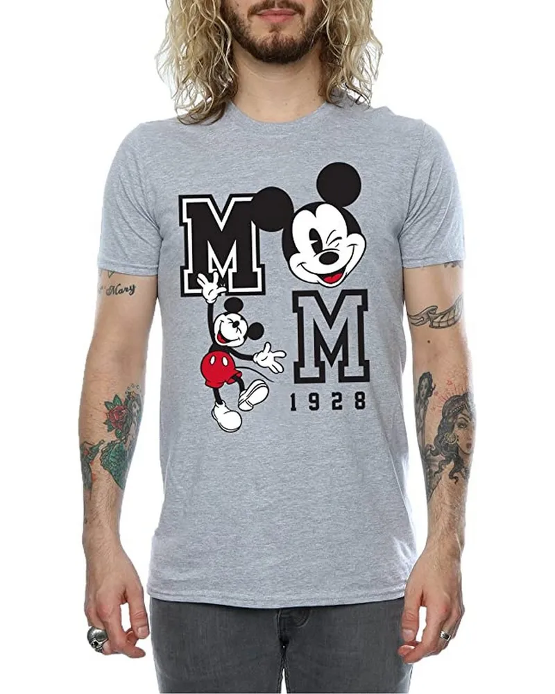 Disney T-shirt JUMP AND WINK - Homme (Gris chiné Hellgrau