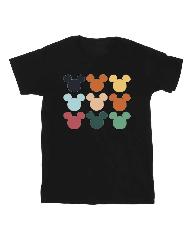 Disney Mickey Mouse Heads Square" T-Shirt für Herren (Schwarz Schwarz