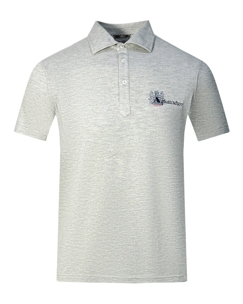 Aquascutum Aldis Brand London Logo Grau Poloshirt Grau