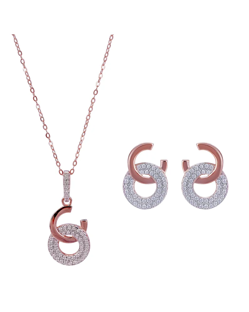 Orphelia Carleen' Damen-Set aus 925er Sterlingsilber: Kettenanhänger + Ohrringe - Rosé SET-7440 Rosé
