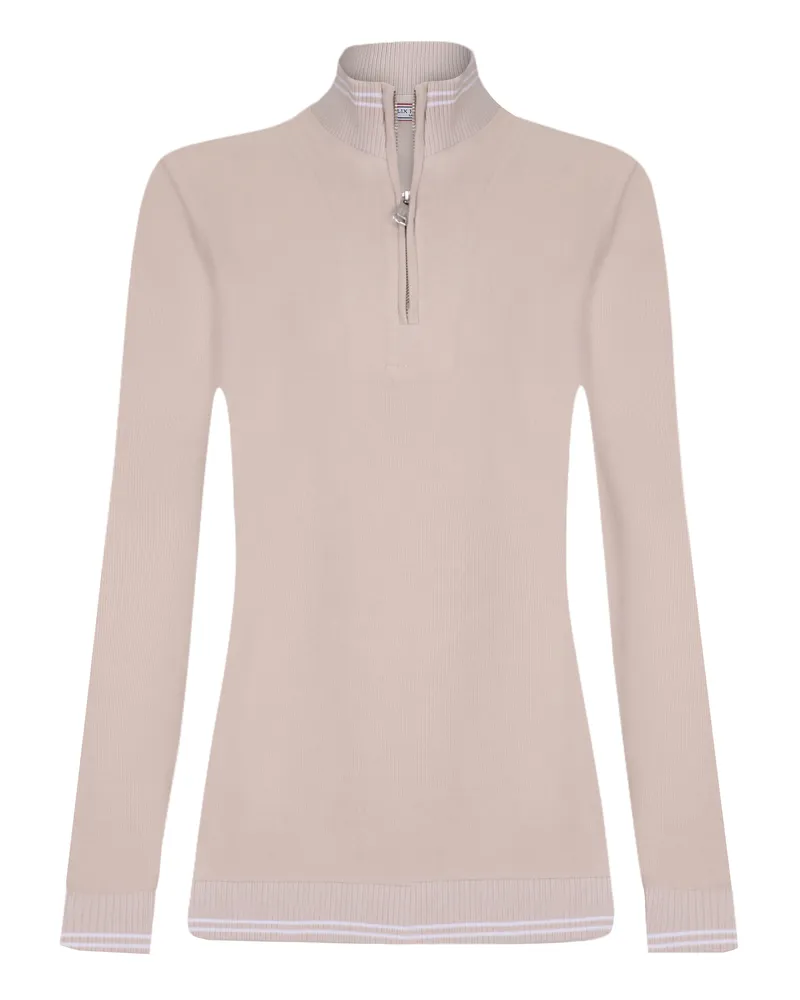 Felix Hardy Pullover Strickpullover Mit Halbem Reißverschluss Beige