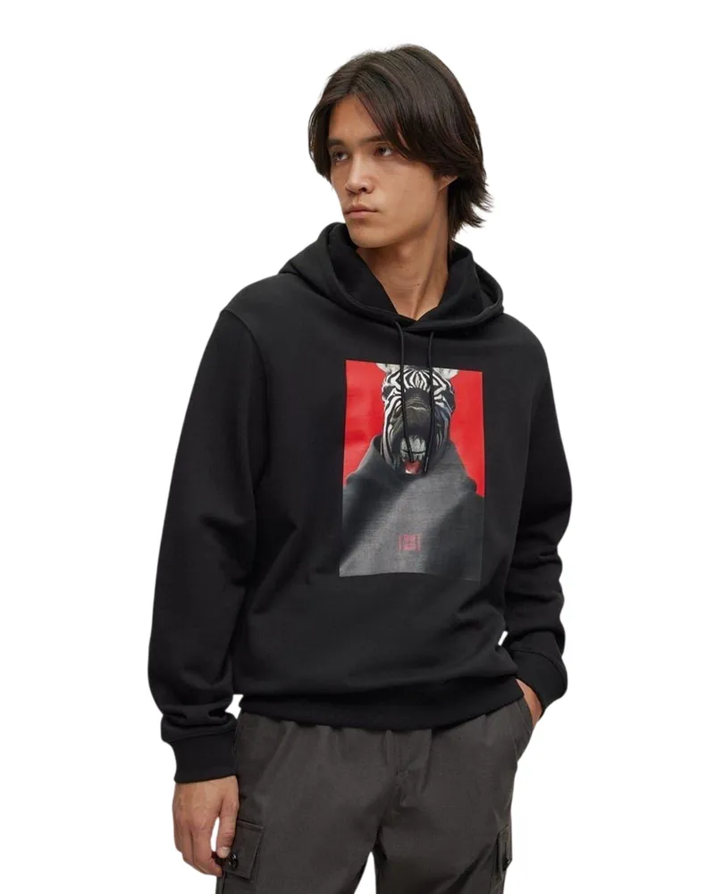 HUGO BOSS Kapuzenpullover für Herren (Schwarz Schwarz