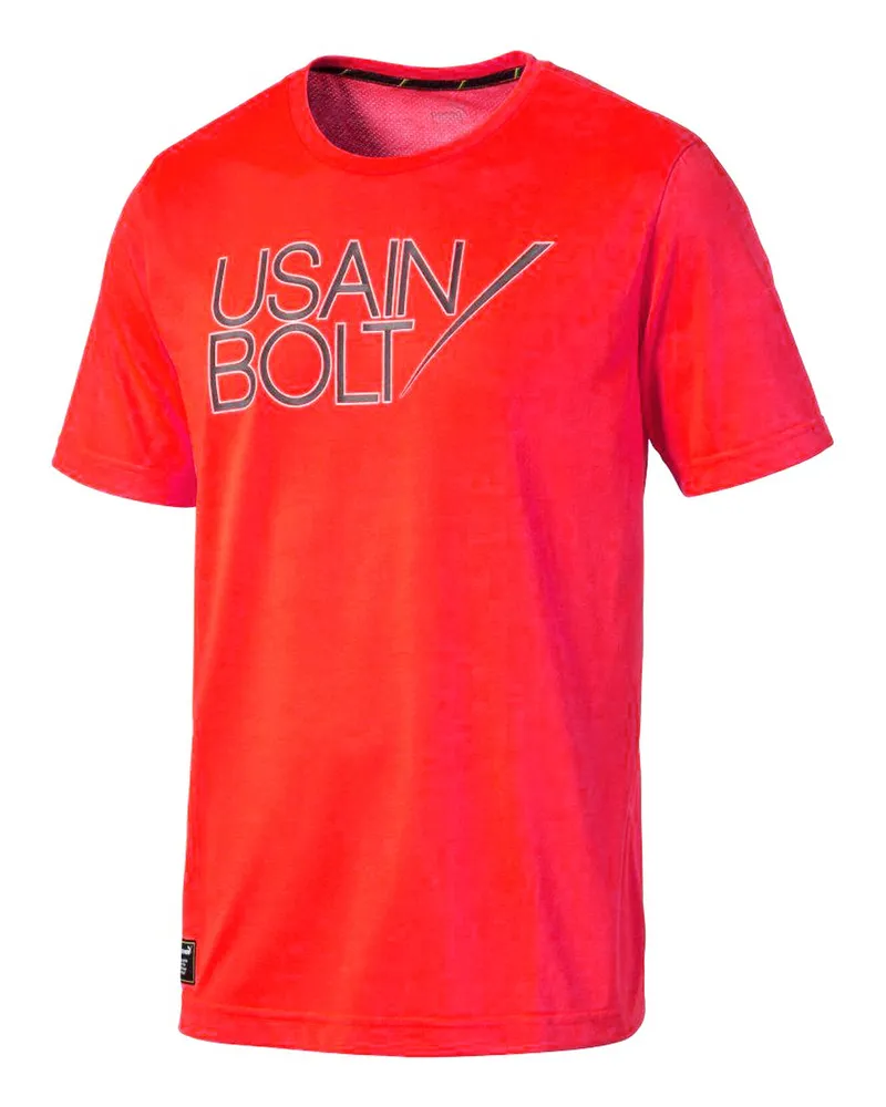Puma Usain Bolt Logo T -Shirt T -Shirt Casual Training Top - Männer Rot