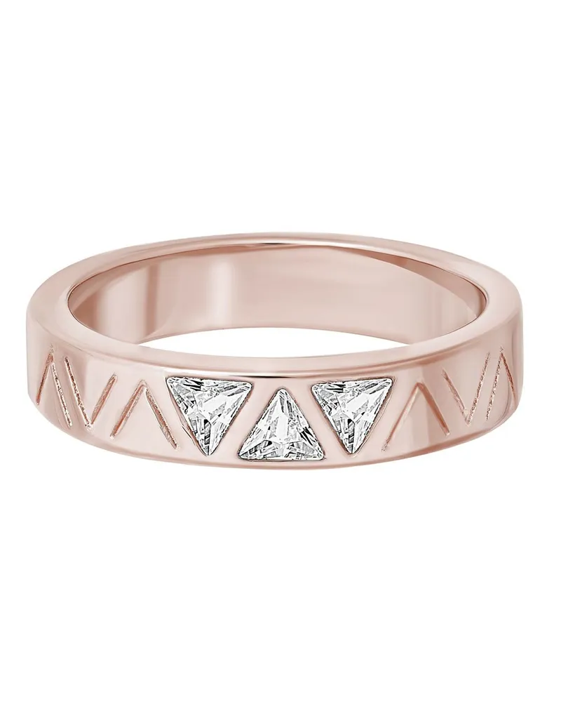 cai Ring 925 Sterling Silber rosé vergoldet mit Zirkonia Dreiecken Roségold