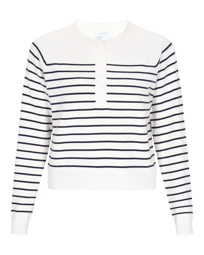 Usha Pullover Frauen Cremeweiß, Marineblau Wollweiß