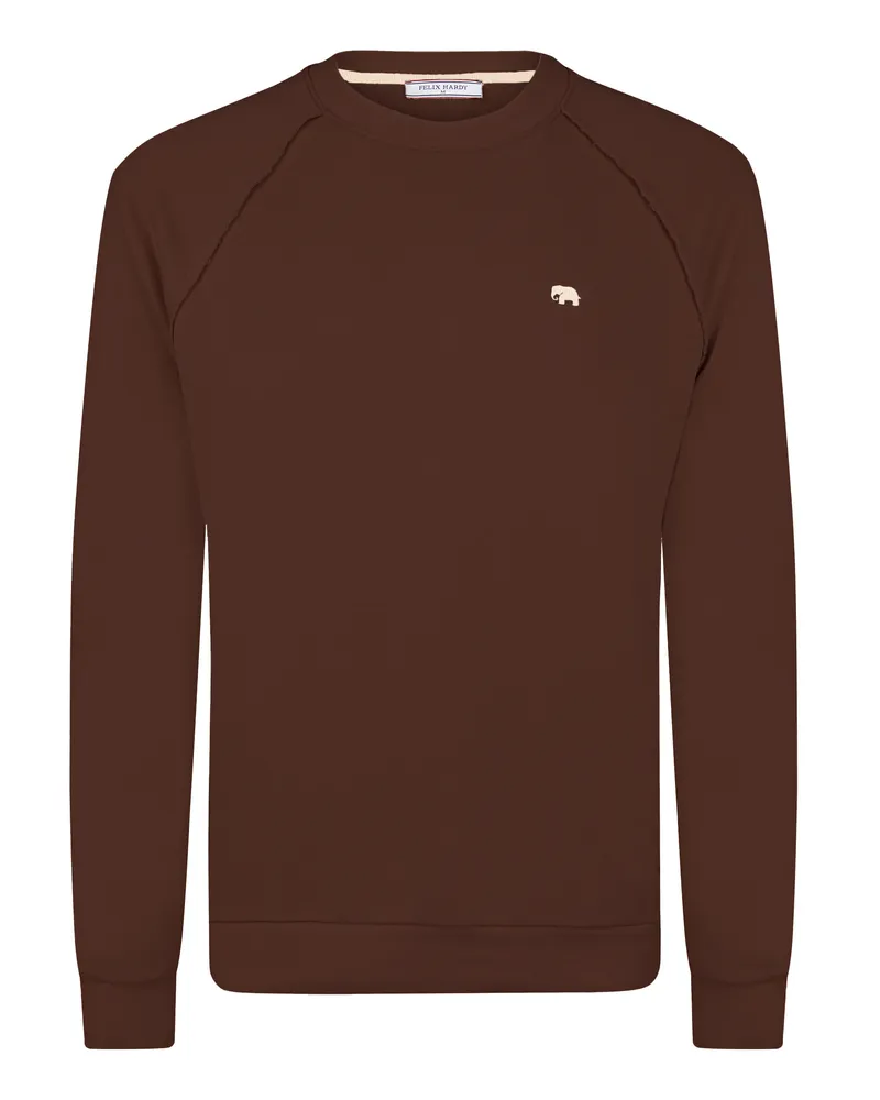 Felix Hardy Sweatshirt Basic Rundhals Sweatshirt Braun