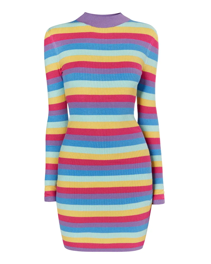 My Mo Strickkleid Damen Violett Mehrfarbig Mehrfarbig