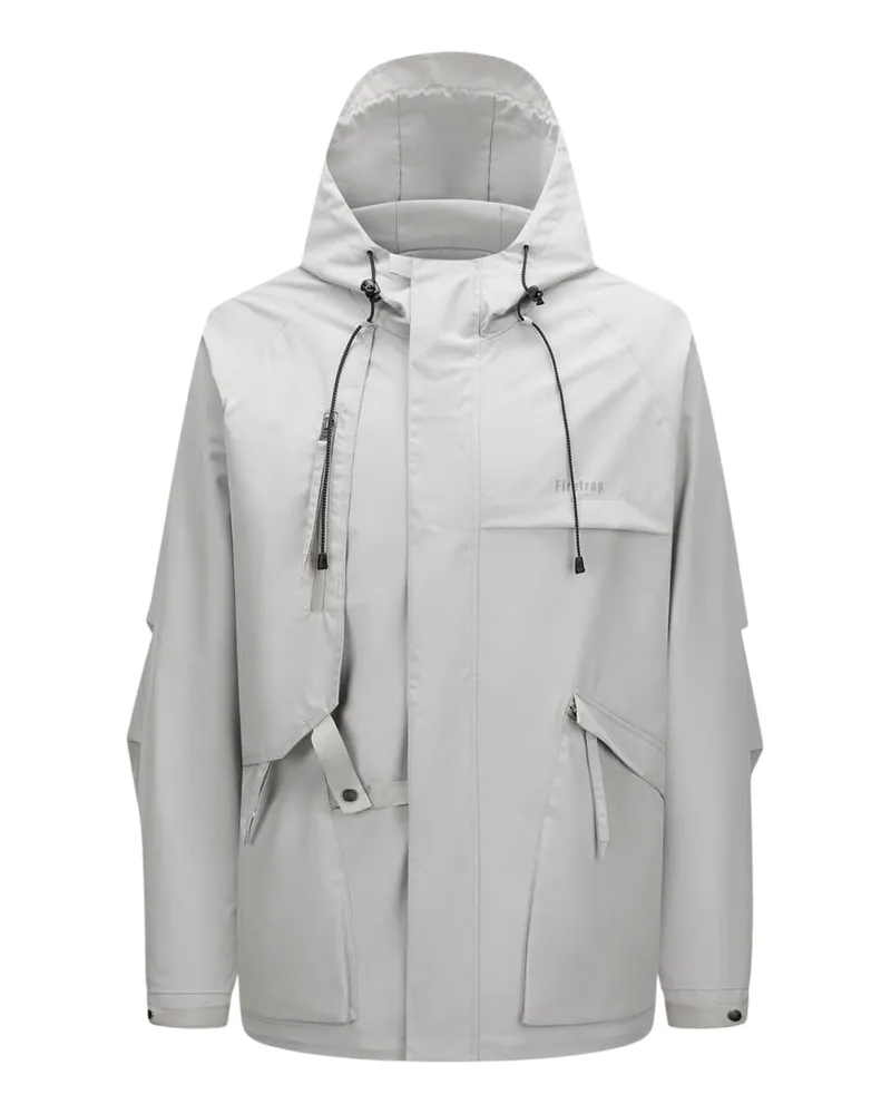 Firetrap Windjacke für Herren, mit Kapuze (Asche Grau