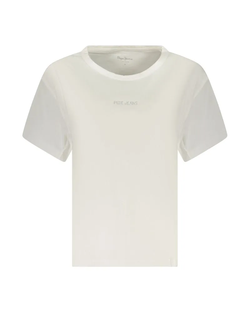 Pepe Jeans Weißes Baumwoll-T-Shirt für Damen Weiß