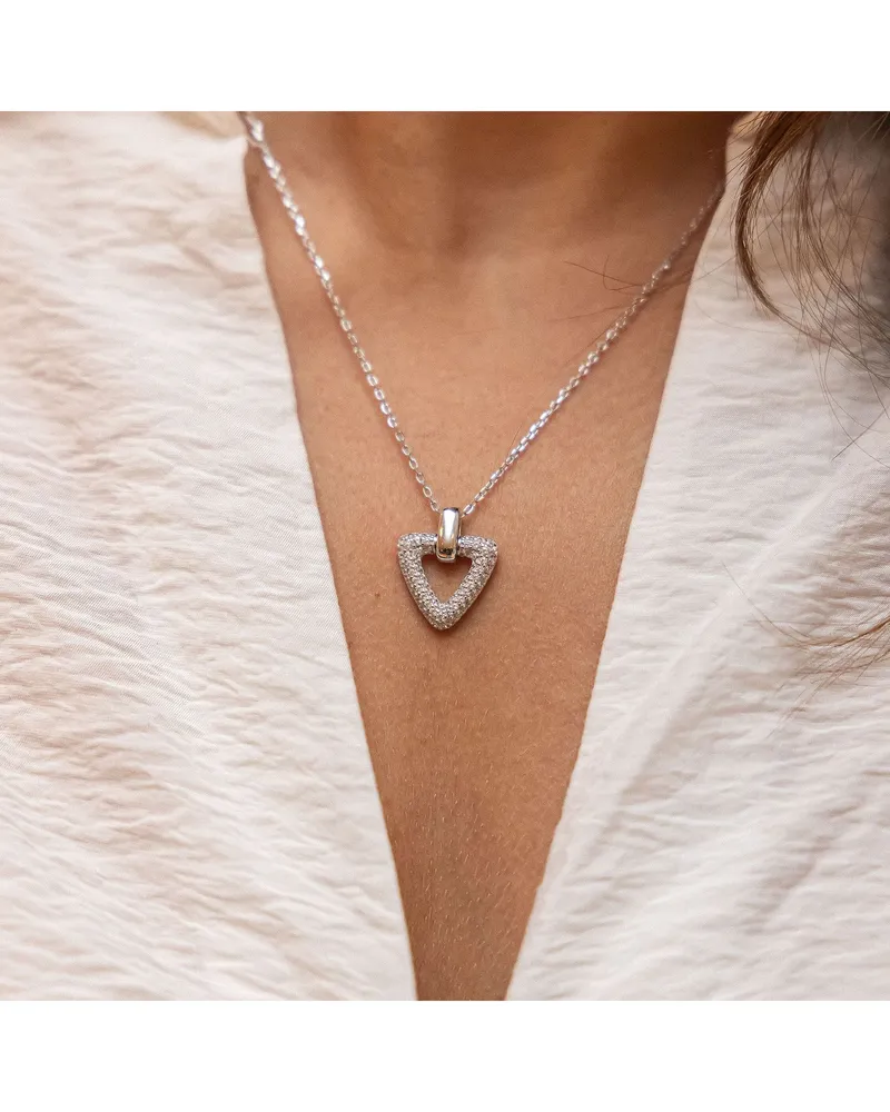 Celesta Silber Anhänger mit Kette 925 Silber weiße Zirkonia Silber