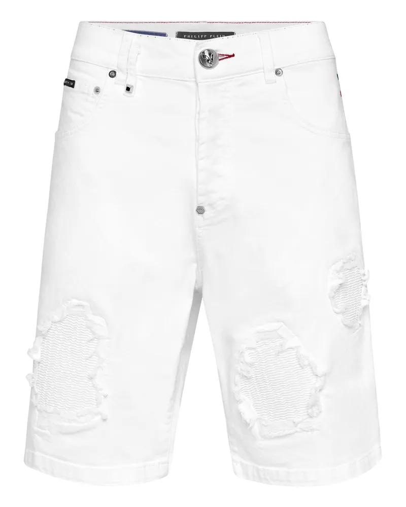 Philipp Plein Jeansshorts Weiß