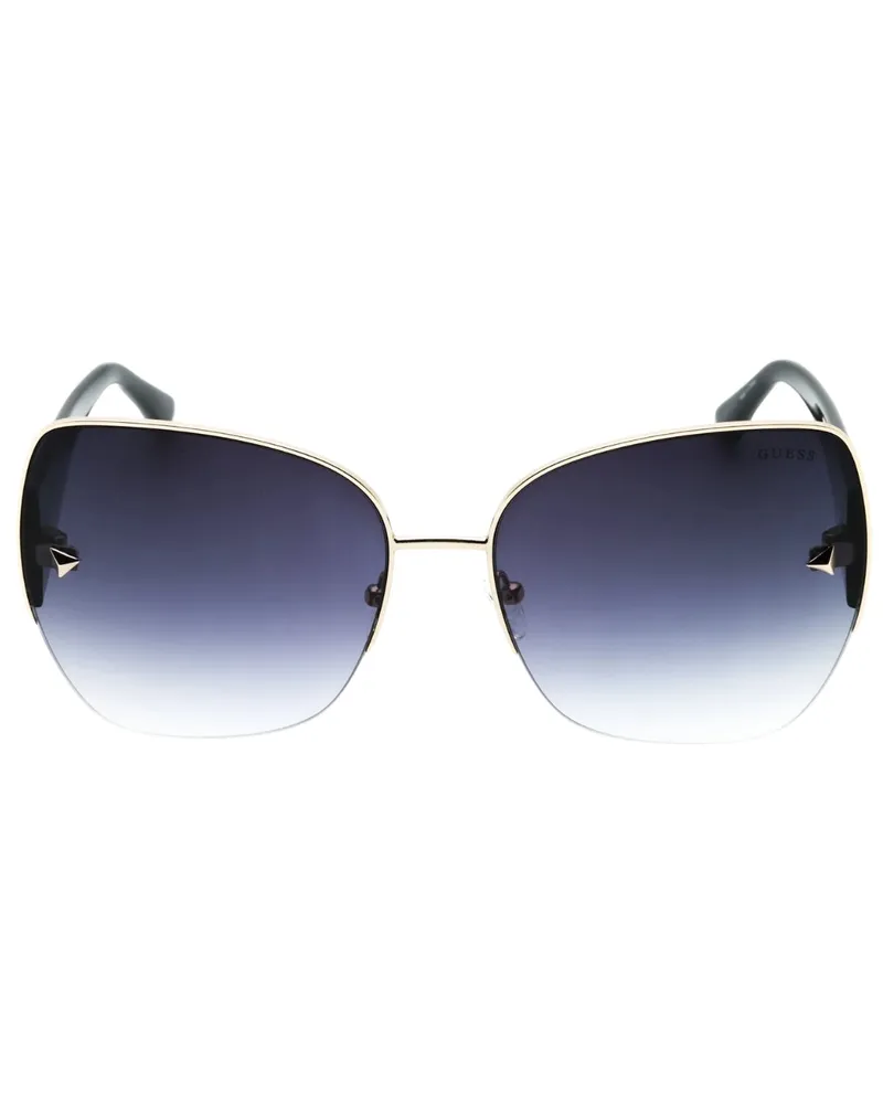 Guess Sonnenbrille mit goldenem Detail, schwarzem Gestell und getönten Gläsern - Schwarz Schwarz