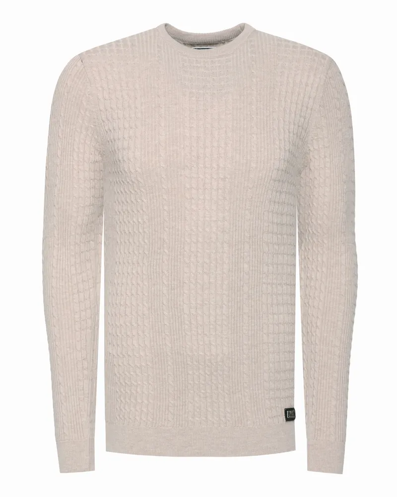 Rusty Neal Super-Slim-Fit Streetwear Fein Strick Pullover Beige