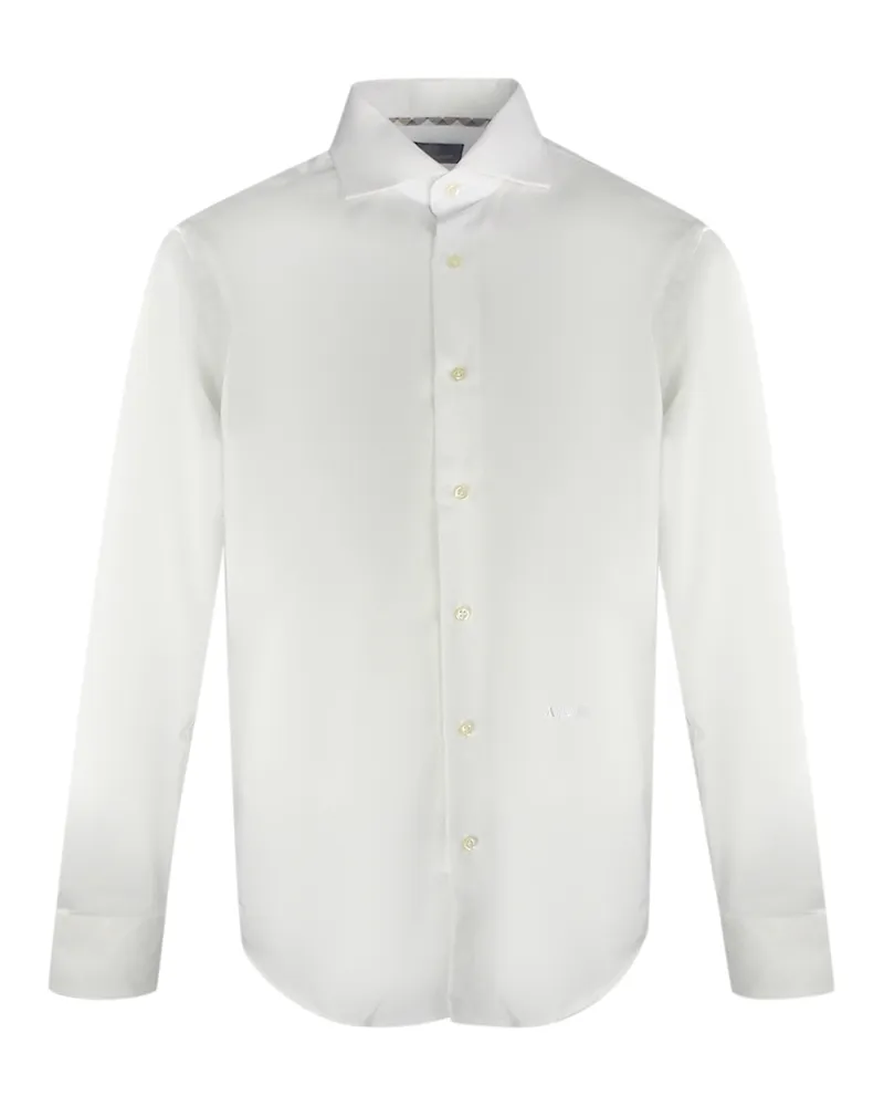 Aquascutum Schlichtes, langärmliges weißes Hemd Weiß