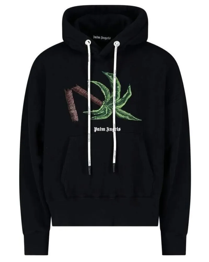 Palm Angels Gebrochene Palme Schwarzer Hoodie Schwarz