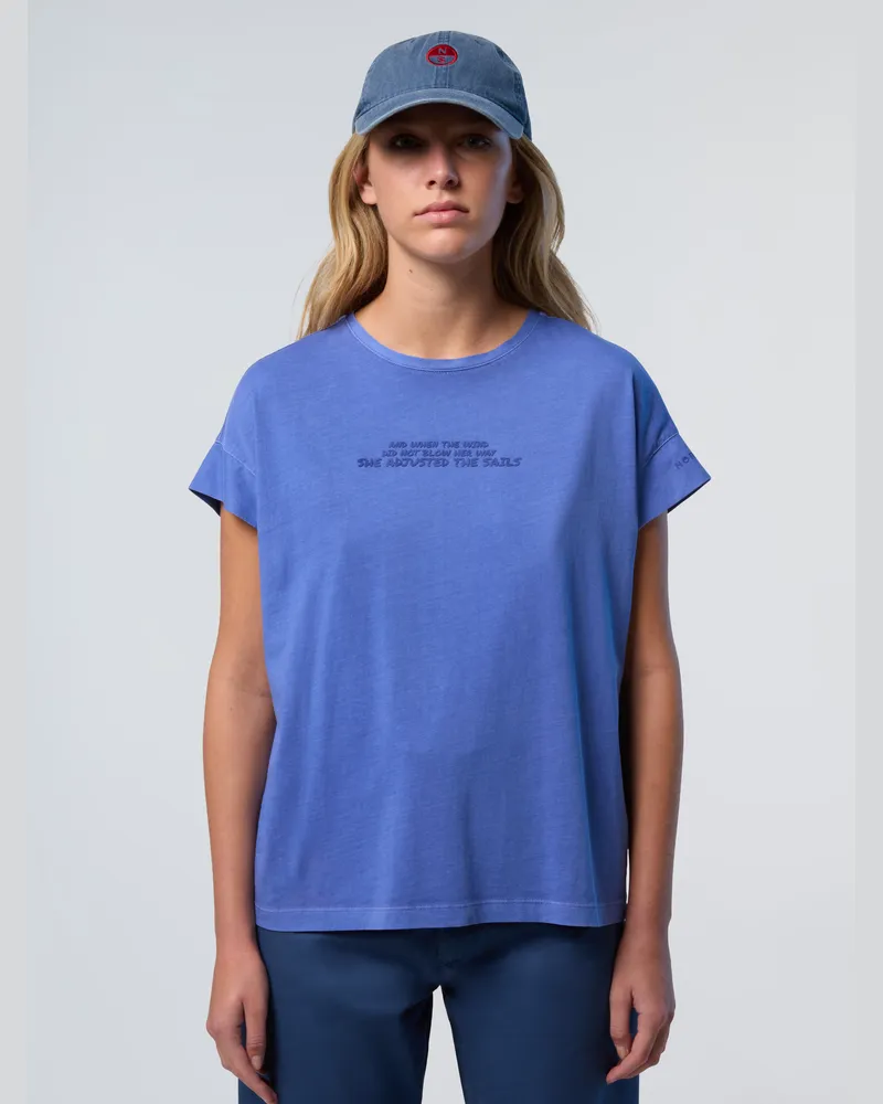 North Sails T-Shirt mit Slogan-Print - Hellblau Hellblau