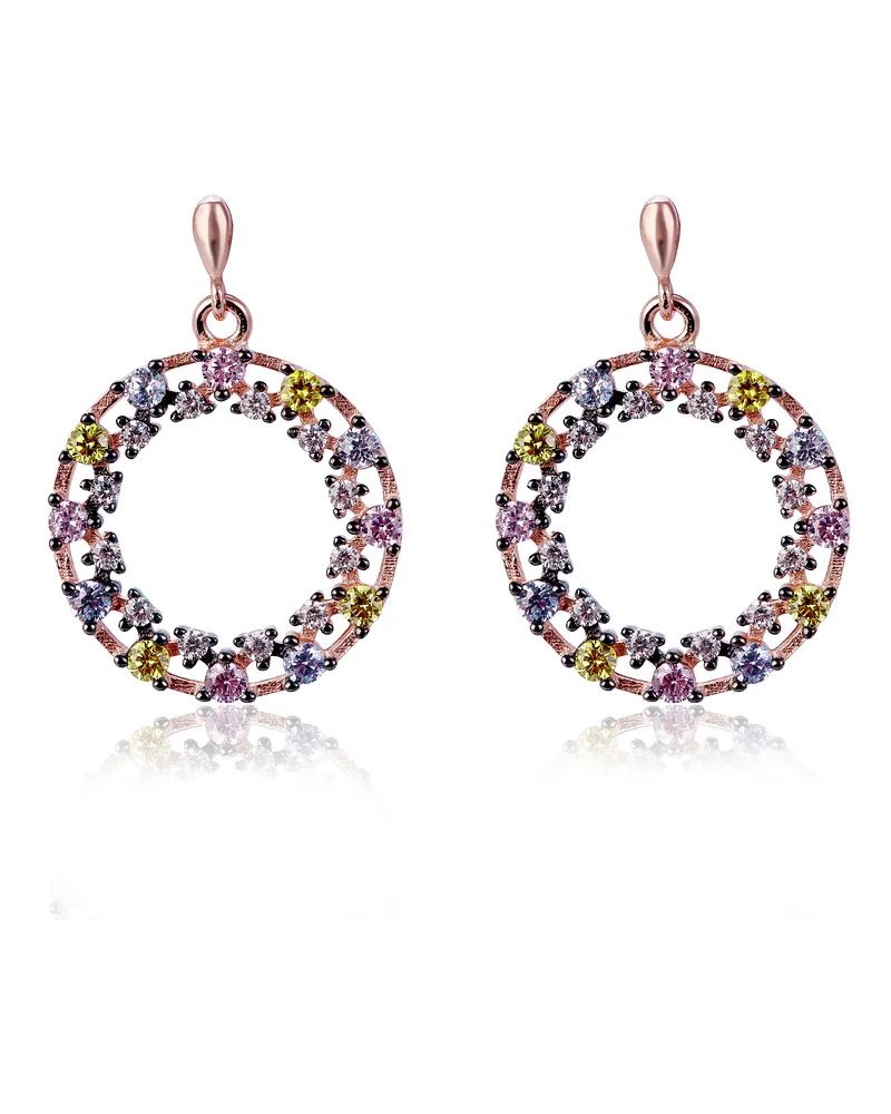 Orphelia Ardelle' Damen 925 Sterling Silber Anhängerohrringe - Rose ZO-7464 Rosé