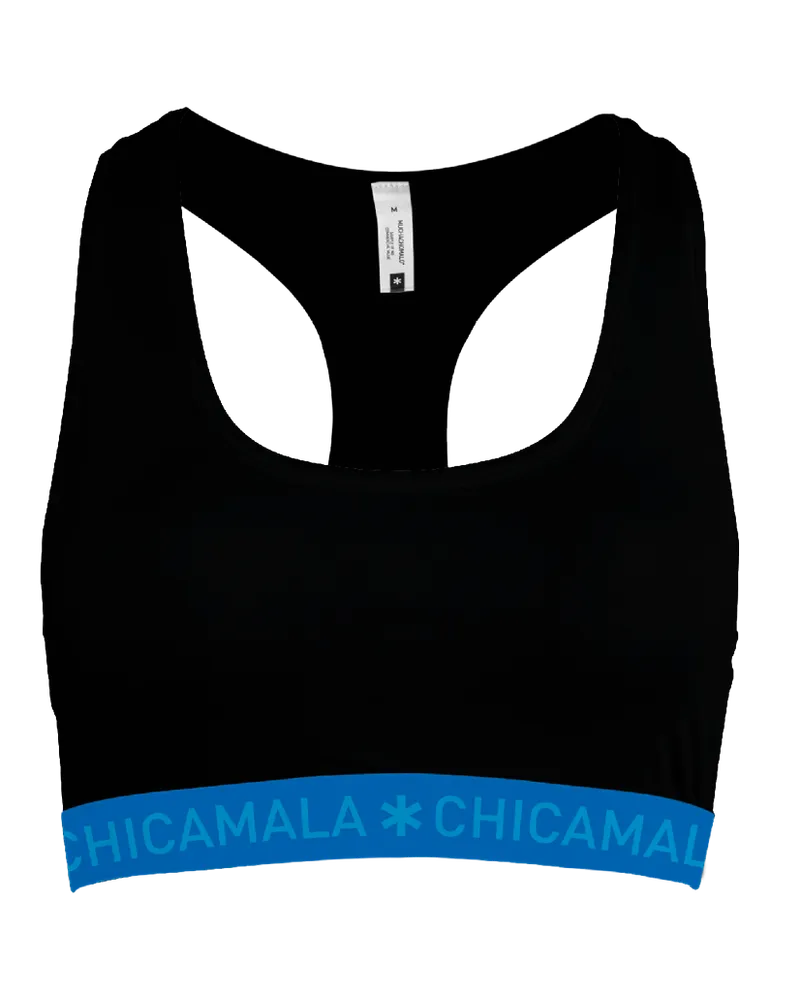 Muchachomalo Chicamala Racerback Sport-BH für Damen - Schwarz Schwarz