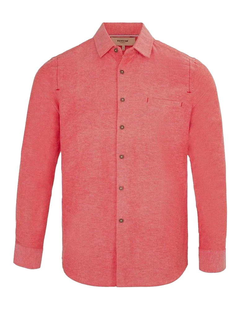 Firetrap Hemd für Herren, Baumwollmischung (Rot Rot