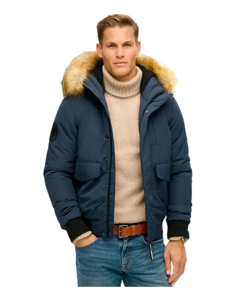 Superdry. Herren-Steppjacke Everest Blau