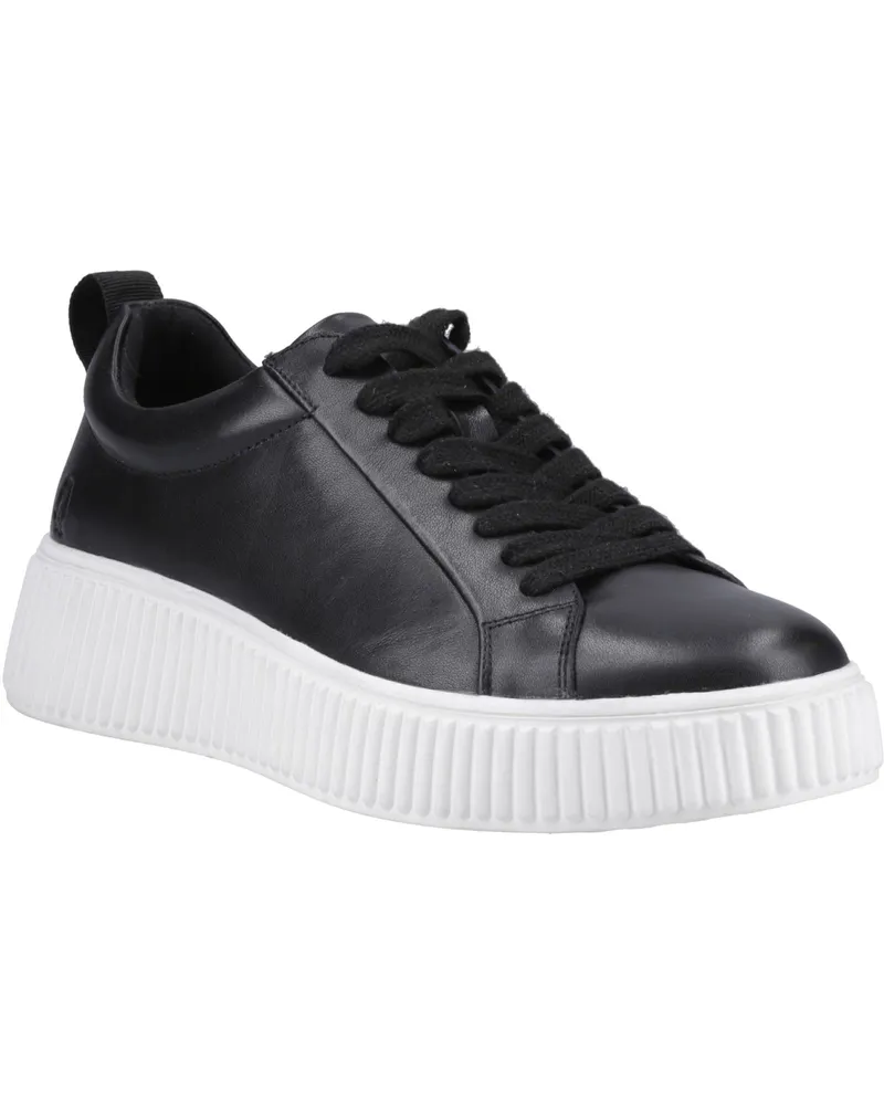 Hush Puppies Harlow Leder Damen Schwarz Sneakers Schwarz