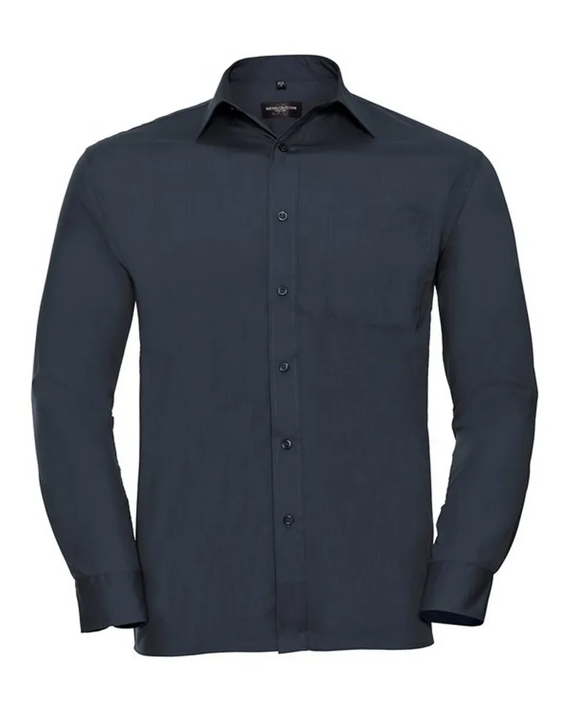 Russell Athletic Russell Collection - Hemd Pflegeleicht für Herren Langärmlig (Dunkelblau Marineblau