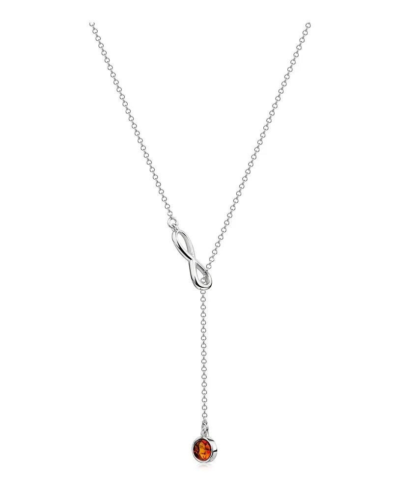 ZEEme Gemstones Collier 925/- Sterling Silber Bernstein Silber