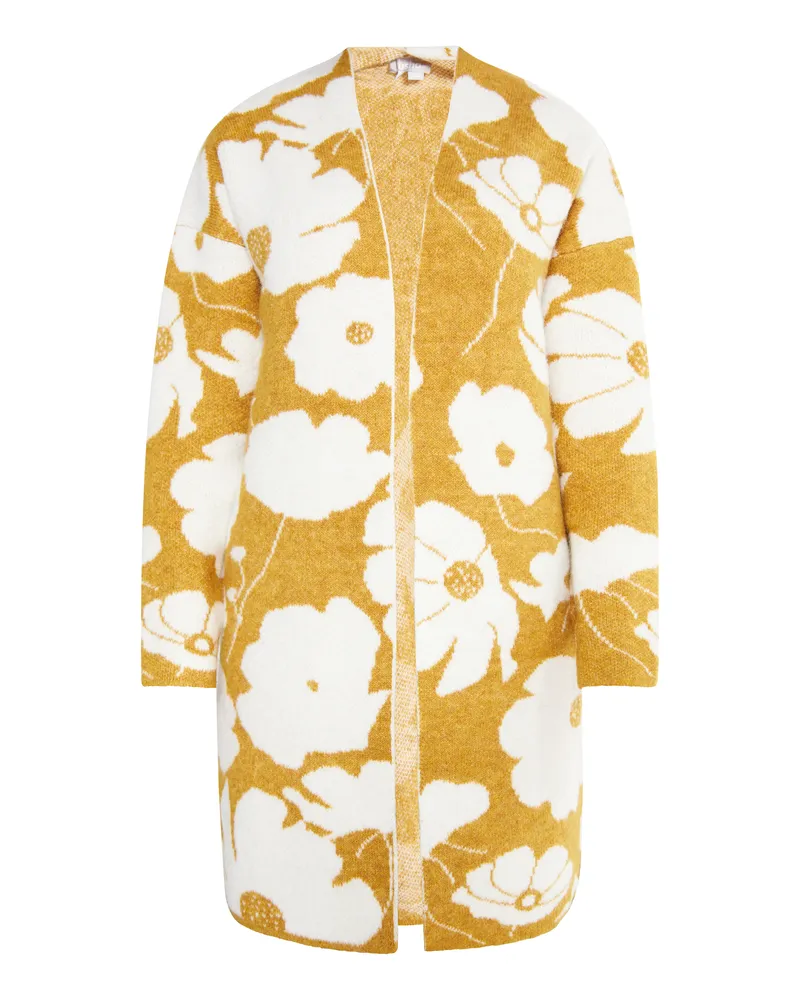 Usha Strickcardigan Damen Curry Weiss Gelb