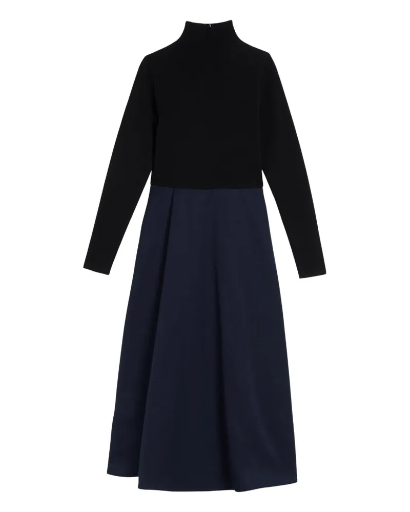 Ted Baker Chira Schwarzes Strickkleid Mit Marineblauem Wickelrock Schwarz