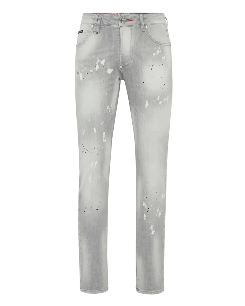 Philipp Plein Jeans im Straight/Regular Fit „Racing" - Grau Grau