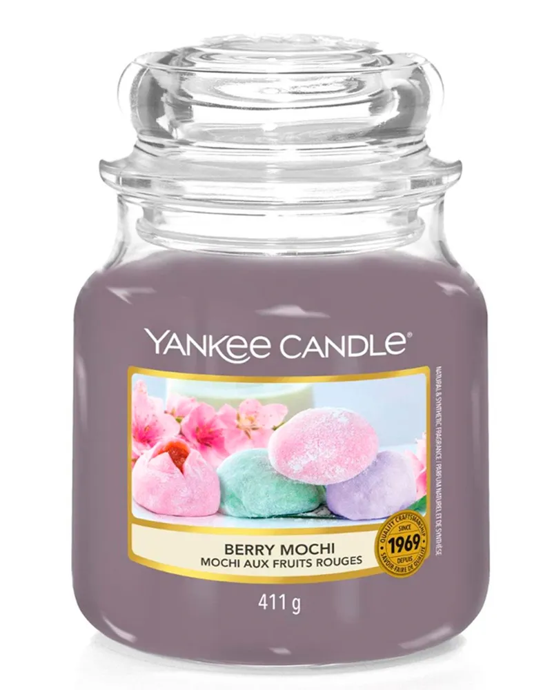 Yankee Candle Original Mittlere Glasduftkerze Berry Mochi, 411g 